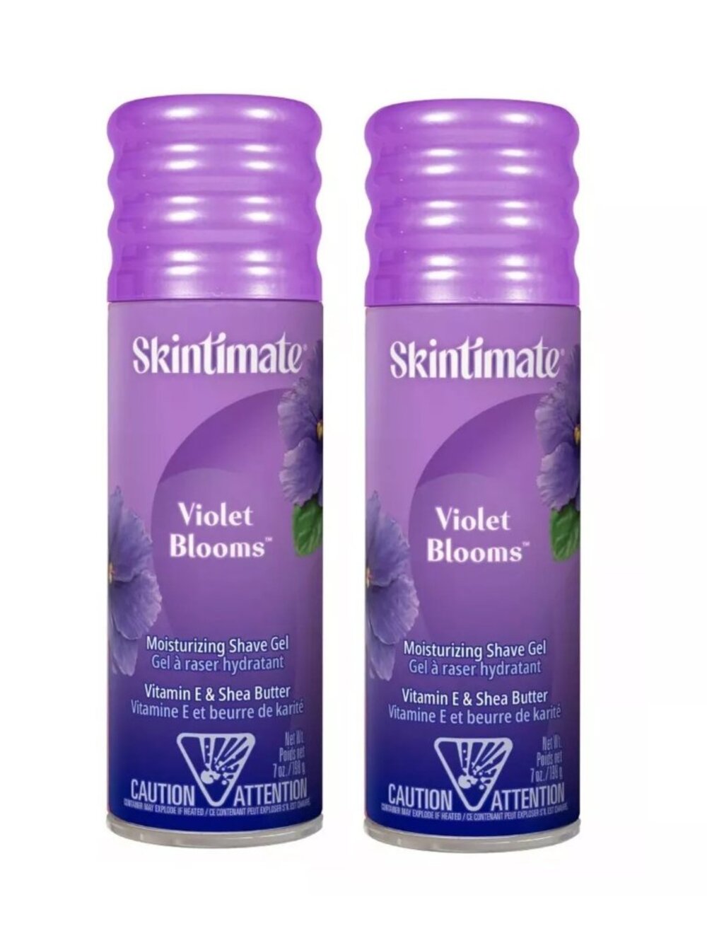 2 Pack Skintimate Moisturizing Shave Gel Violet Blooms 7 oz Each NEW